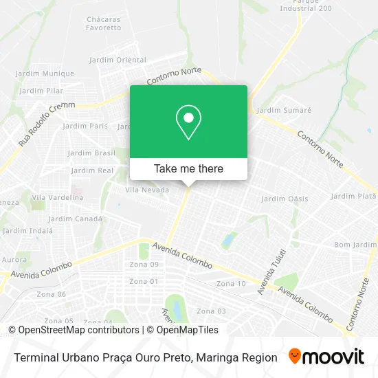 Terminal Urbano Praça Ouro Preto map