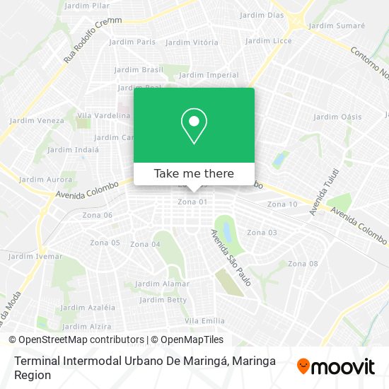 Mapa Terminal Intermodal Urbano De Maringá