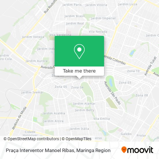 Mapa Praça Interventor Manoel Ribas