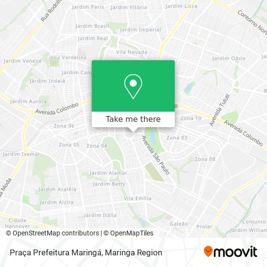 Mapa Praça Prefeitura Maringá