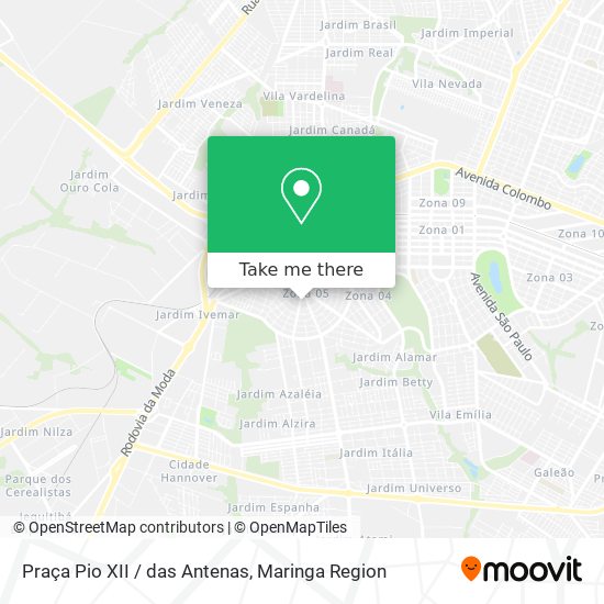 Mapa Praça Pio XII / das Antenas