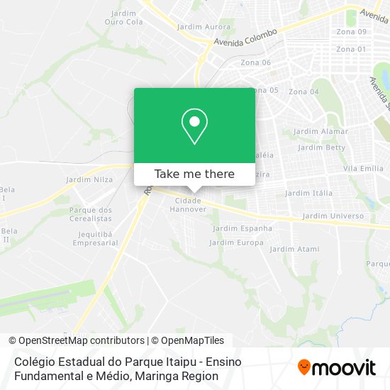 Colégio Estadual do Parque Itaipu - Ensino Fundamental e Médio map
