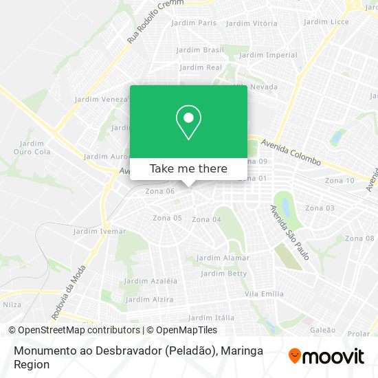 Mapa Monumento ao Desbravador (Peladão)