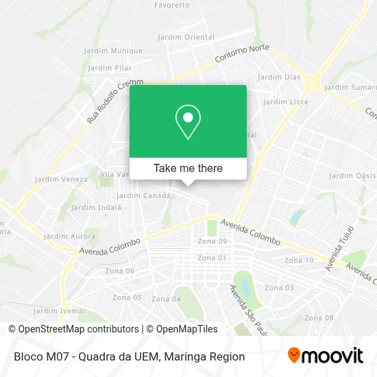 Bloco M07 - Quadra da UEM map