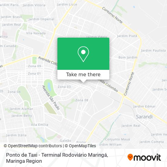 Ponto de Taxi - Terminal Rodoviário Maringá map