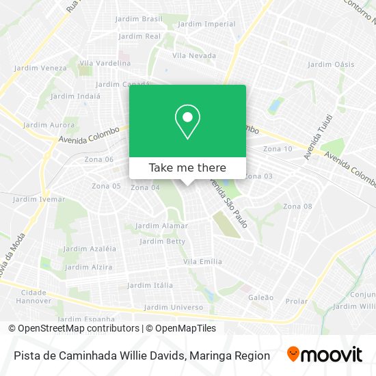 Pista de Caminhada Willie Davids map
