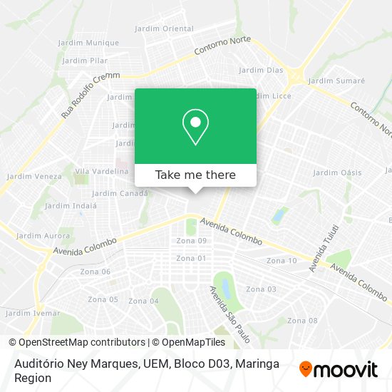 Auditório Ney Marques, UEM, Bloco D03 map