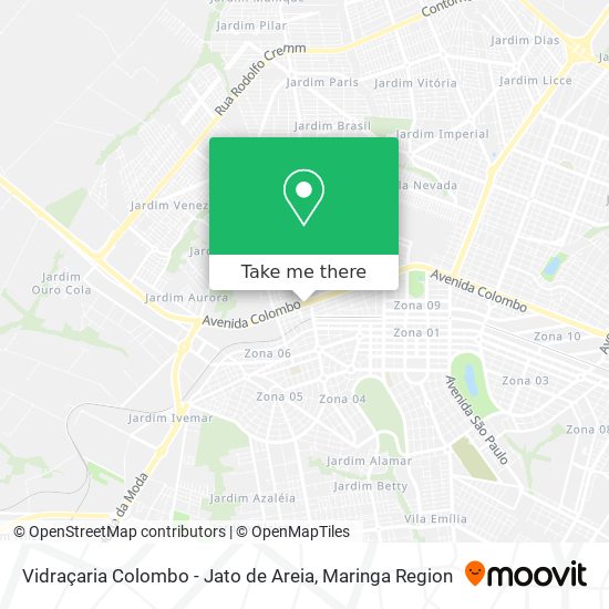 Vidraçaria Colombo - Jato de Areia map