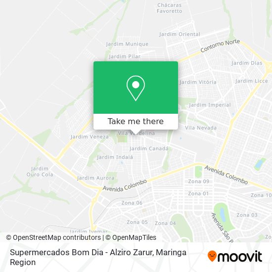 Mapa Supermercados Bom Dia - Alziro Zarur