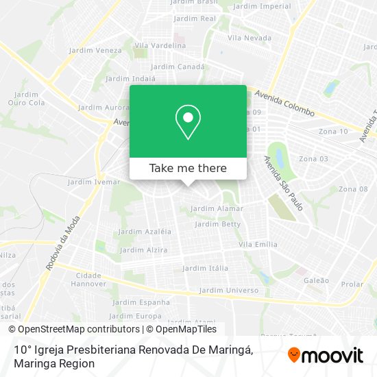 Mapa 10° Igreja Presbiteriana Renovada De Maringá