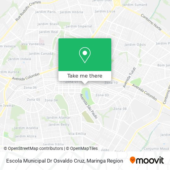 Mapa Escola Municipal Dr Osvaldo Cruz