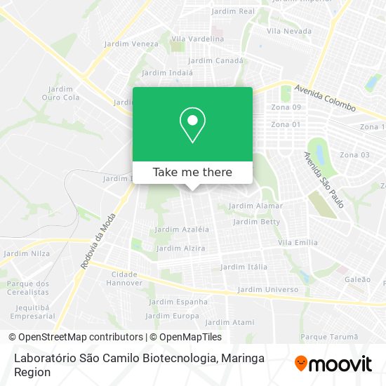 Mapa Laboratório São Camilo Biotecnologia