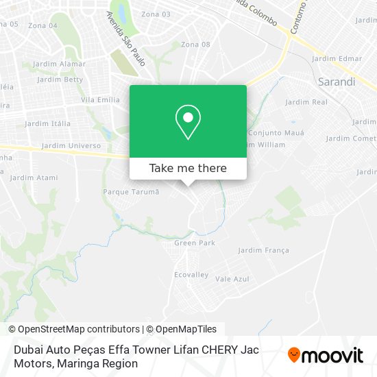 Mapa Dubai Auto Peças Effa Towner Lifan CHERY Jac Motors