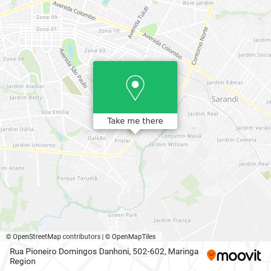Mapa Rua Pioneiro Domingos Danhoni, 502-602