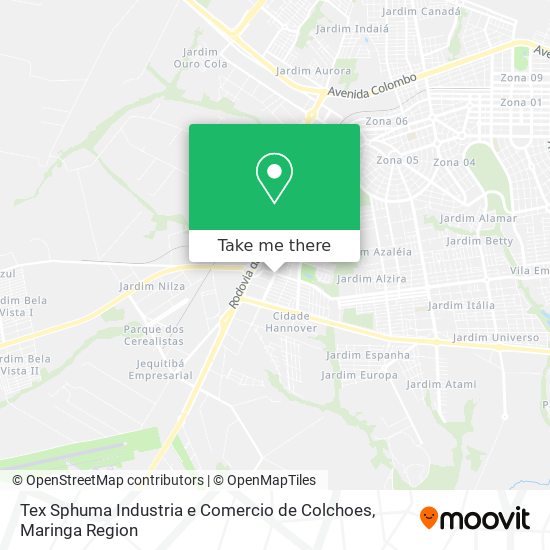 Tex Sphuma Industria e Comercio de Colchoes map