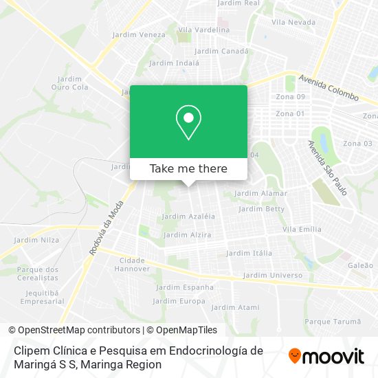 Mapa Clipem Clínica e Pesquisa em Endocrinología de Maringá S S