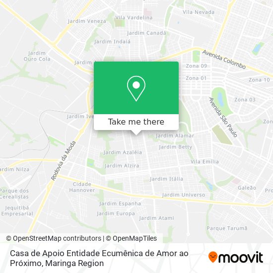 Casa de Apoio Entidade Ecumênica de Amor ao Próximo map