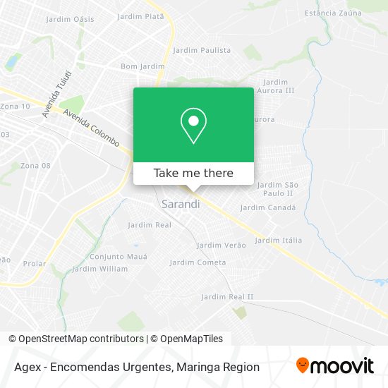 Mapa Agex - Encomendas Urgentes