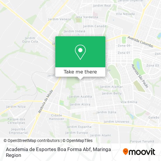 Mapa Academia de Esportes Boa Forma Abf