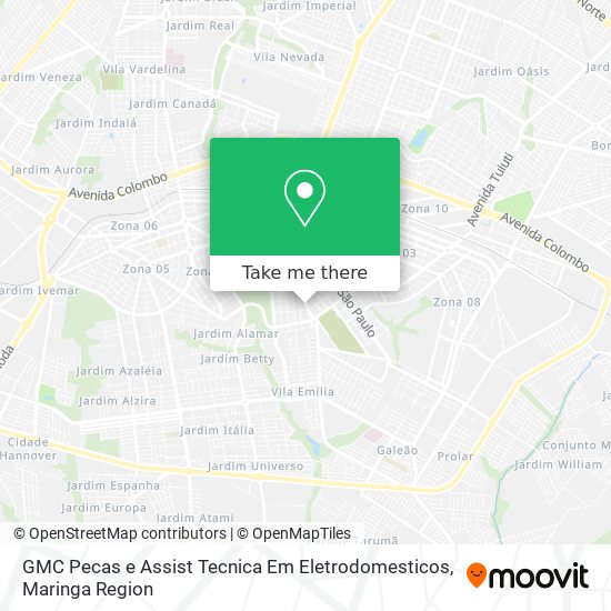 GMC Pecas e Assist Tecnica Em Eletrodomesticos map