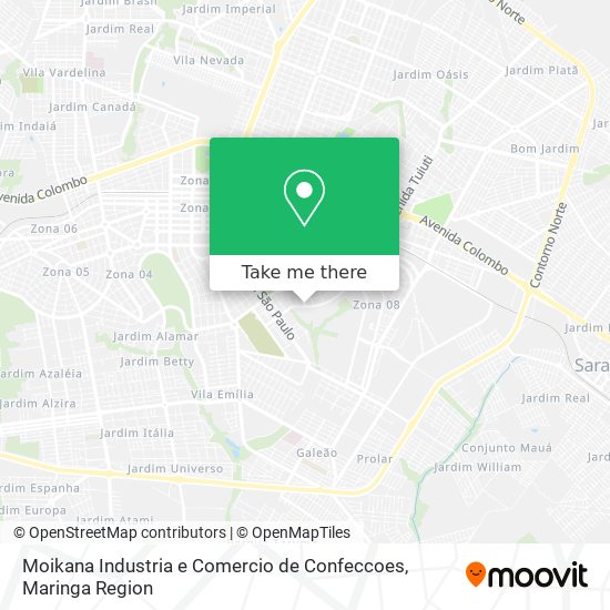 Moikana Industria e Comercio de Confeccoes map