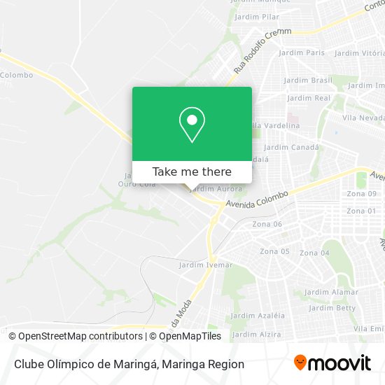 Mapa Clube Olímpico de Maringá