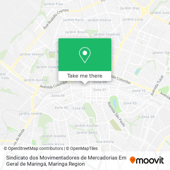 Mapa Sindicato dos Movimentadores de Mercadorias Em Geral de Maringá