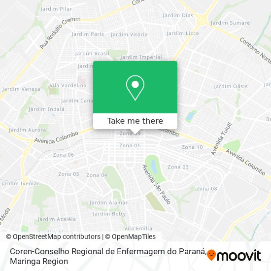 Coren-Conselho Regional de Enfermagem do Paraná map