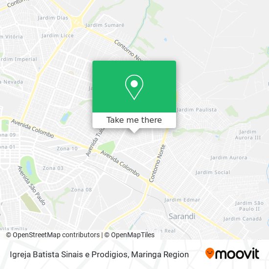 Mapa Igreja Batista Sinais e Prodigios