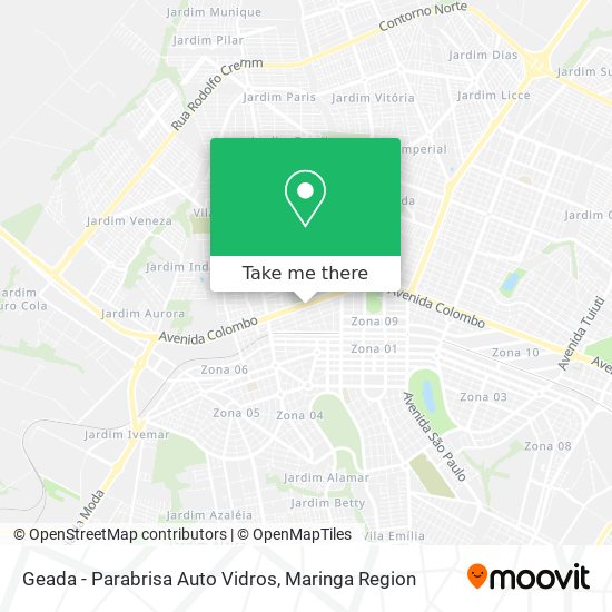 Geada - Parabrisa Auto Vidros map
