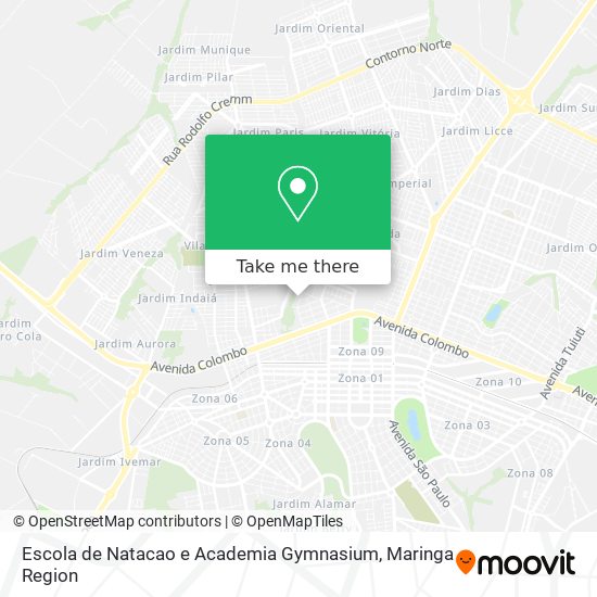 Mapa Escola de Natacao e Academia Gymnasium