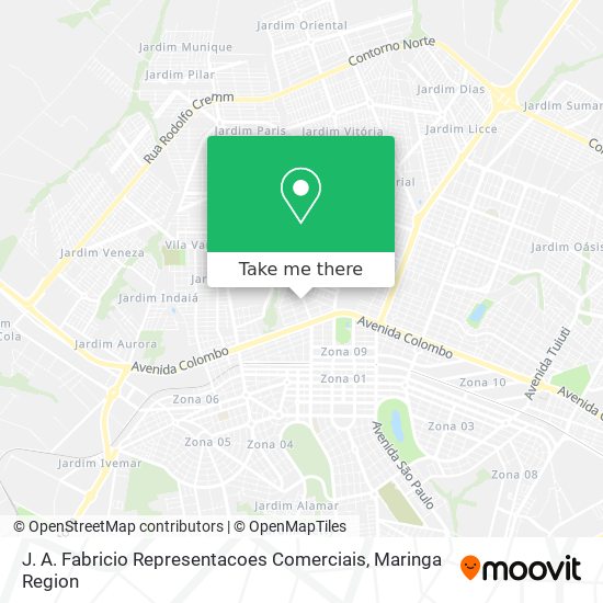 J. A. Fabricio Representacoes Comerciais map