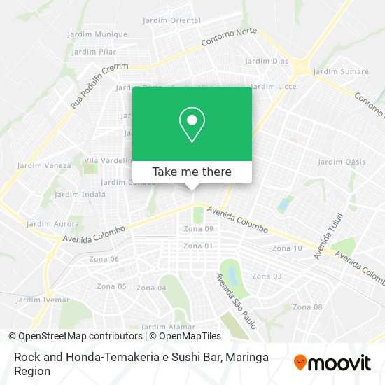 Mapa Rock and Honda-Temakeria e Sushi Bar