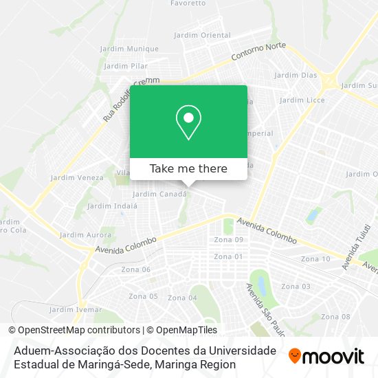 Mapa Aduem-Associação dos Docentes da Universidade Estadual de Maringá-Sede