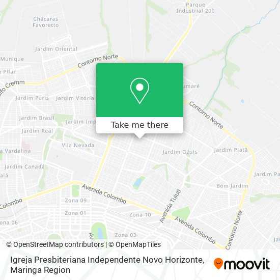 Mapa Igreja Presbiteriana Independente Novo Horizonte