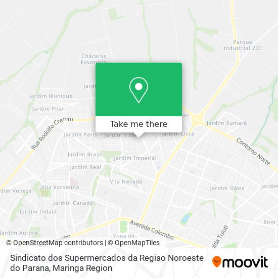 Sindicato dos Supermercados da Regiao Noroeste do Parana map