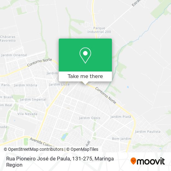Mapa Rua Pioneiro José de Paula, 131-275