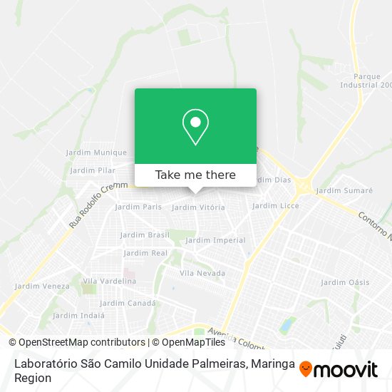 Mapa Laboratório São Camilo Unidade Palmeiras