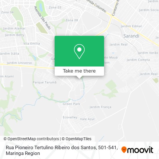 Mapa Rua Pioneiro Tertulino Ribeiro dos Santos, 501-541