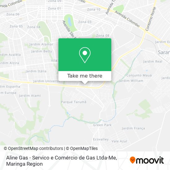 Aline Gas - Servico e Comércio de Gas Ltda-Me map