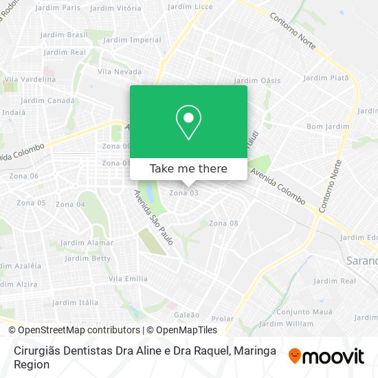 Mapa Cirurgiãs Dentistas Dra Aline e Dra Raquel