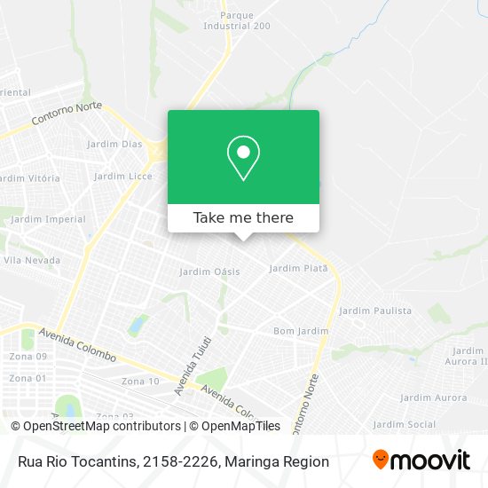 Mapa Rua Rio Tocantins, 2158-2226