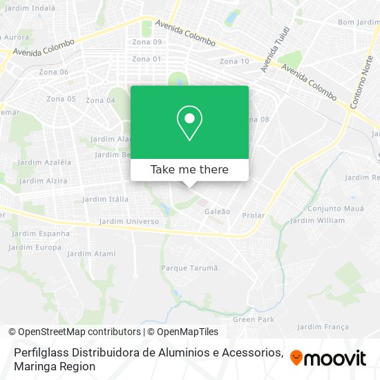 Perfilglass Distribuidora de Aluminios e Acessorios map