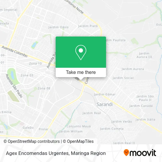 Agex Encomendas Urgentes map