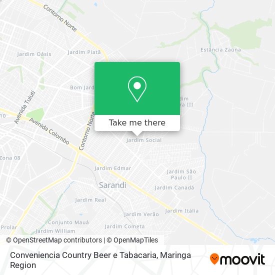 Mapa Conveniencia Country Beer e Tabacaria