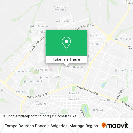 Mapa Tampa Dourada Doces e Salgados