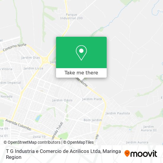 T G Industria e Comercio de Acrilicos Ltda map