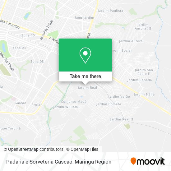 Padaria e Sorveteria Cascao map