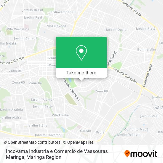 Mapa Incovama Industria e Comercio de Vassouras Maringa