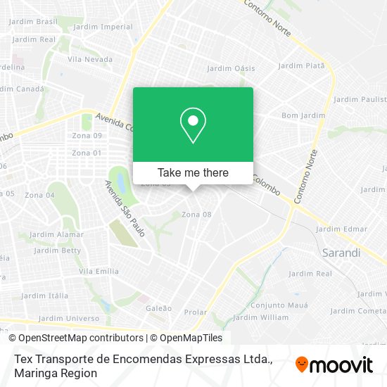 Tex Transporte de Encomendas Expressas Ltda. map